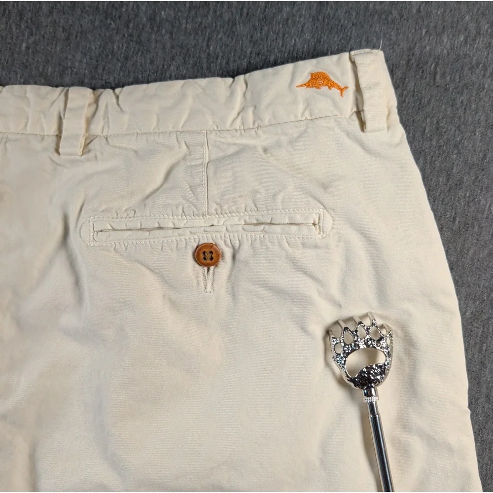 Tommy Bahama Men's Shorts Size 38 Pima Cotton Modal Off White Marlin Flat Front